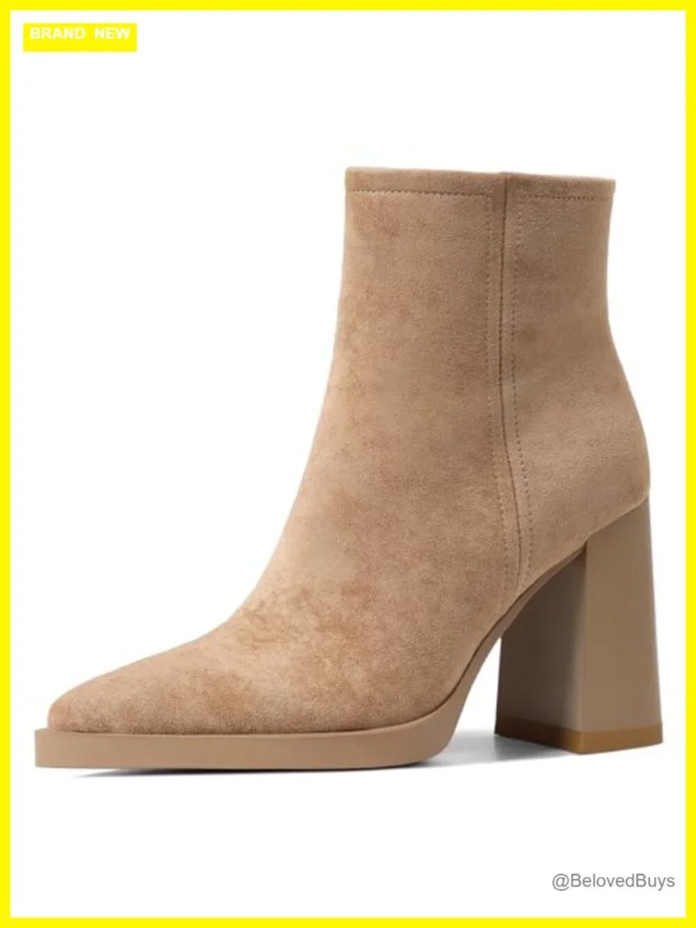 Dressy Chunky Block High Heel Ankle Booties Pointed Toe Platform Boots
